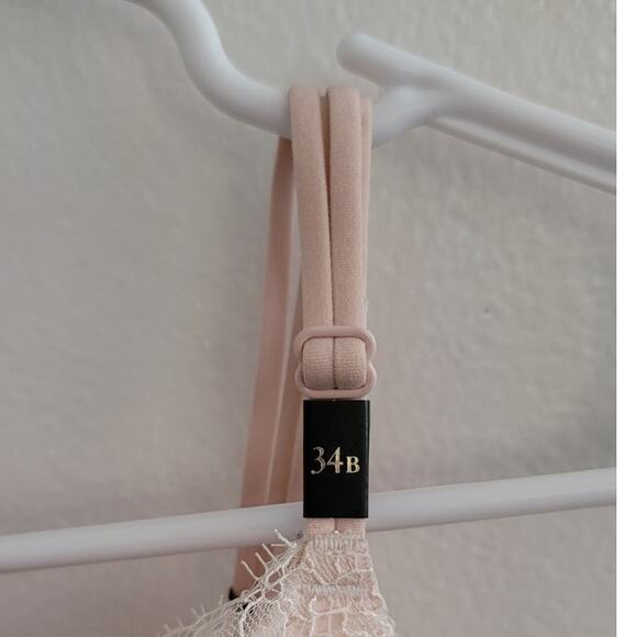 Victoria's Secret VS Very Sexy Push-Up Floral Lace Shimmer Bra Pink Red 34B NEW - Picture 6 of 10